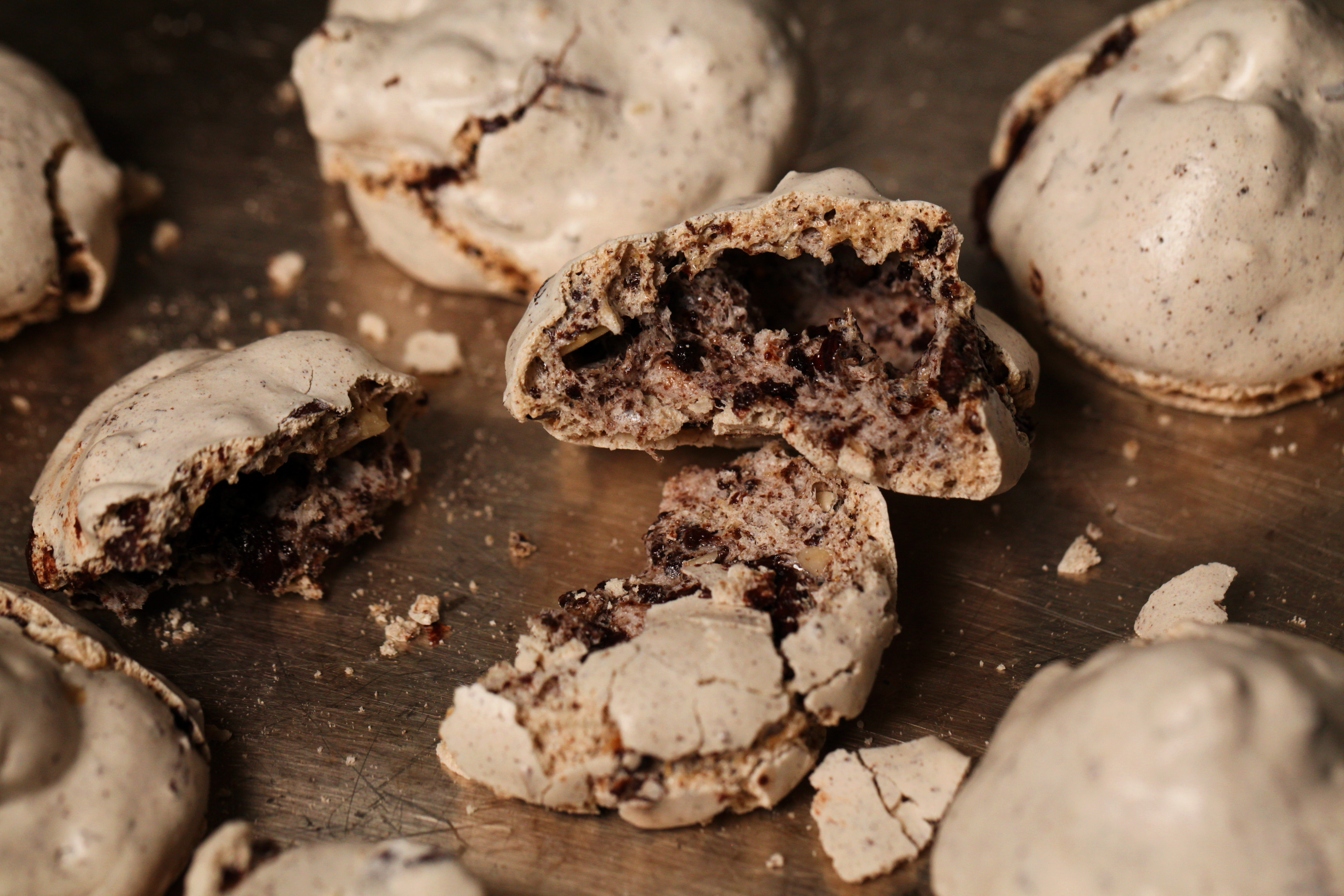 Hazelnut Chocolate Meringue Cookies